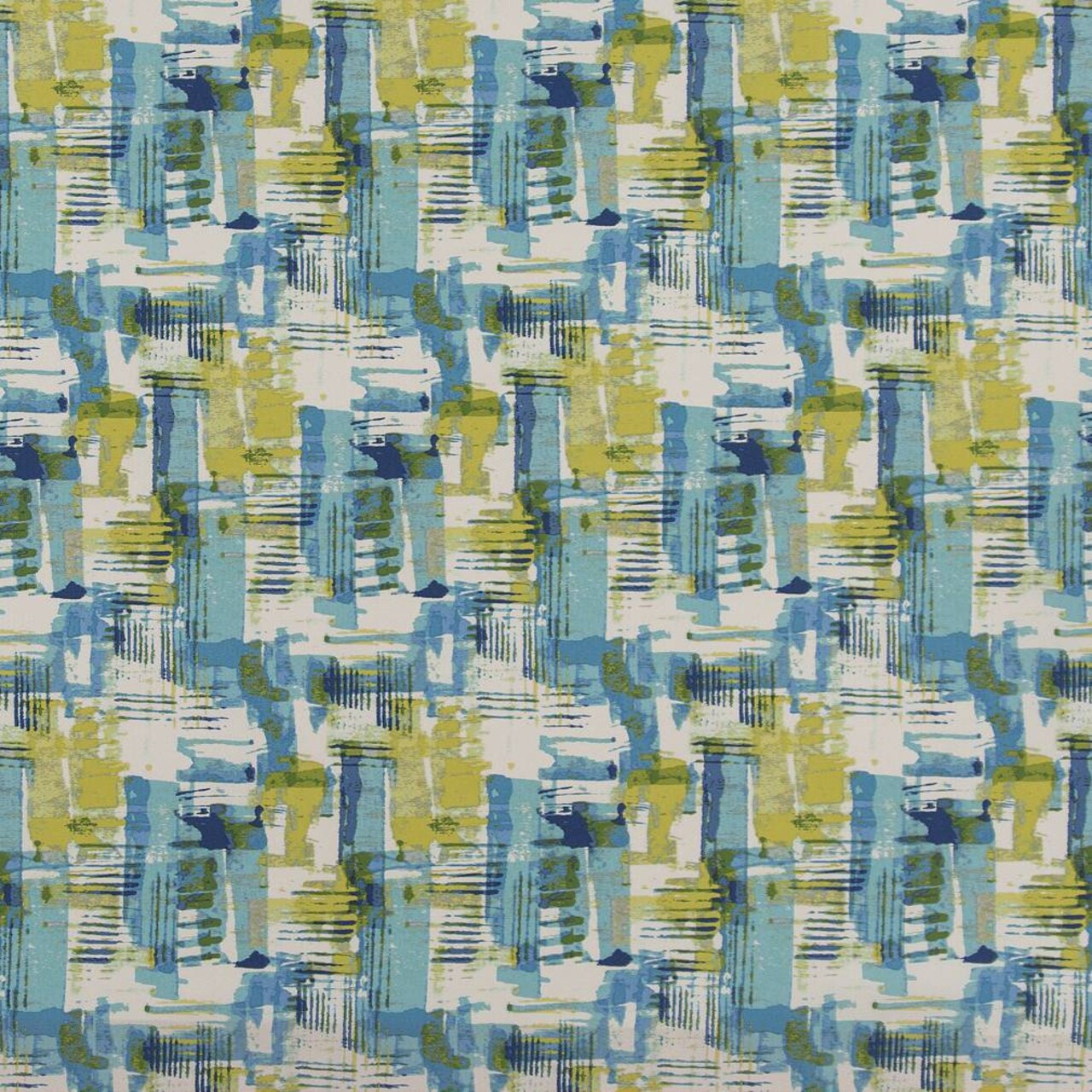 Key West - Aqua, Teal Abstract, Geometric Upholstery Fabric 54"